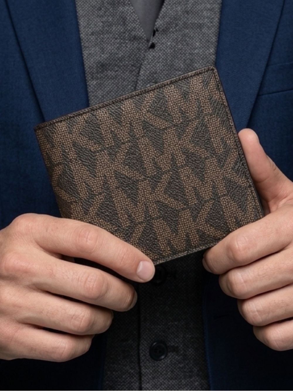 NEW Michael Kors Jet Set Men’s Slim Bifold Wallet – Brown/Black